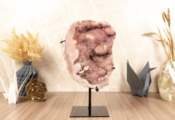 Buy Pink Amethyst Geode with Stunning Inner Crystal Formations - E2D Crystals & Minerals