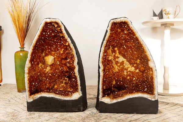 Large Deep Orange Citrine Geodes from E2D Crystals and Minerals - E2D Crystals & Minerals