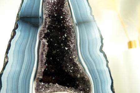 Agate Geode with Rare Blue and White Laces