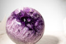 Large AAA Amethyst Sphere with Deep Purple Druzy – 21 Lb - E2D Crystals & Minerals