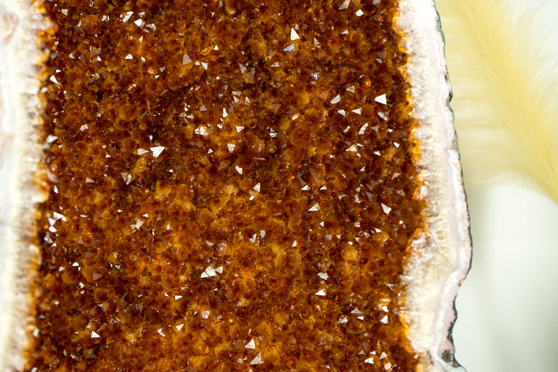 Citrin-Kathedralgeode, AAA-Qualität, tieforangefarbener Cognac-Citrin