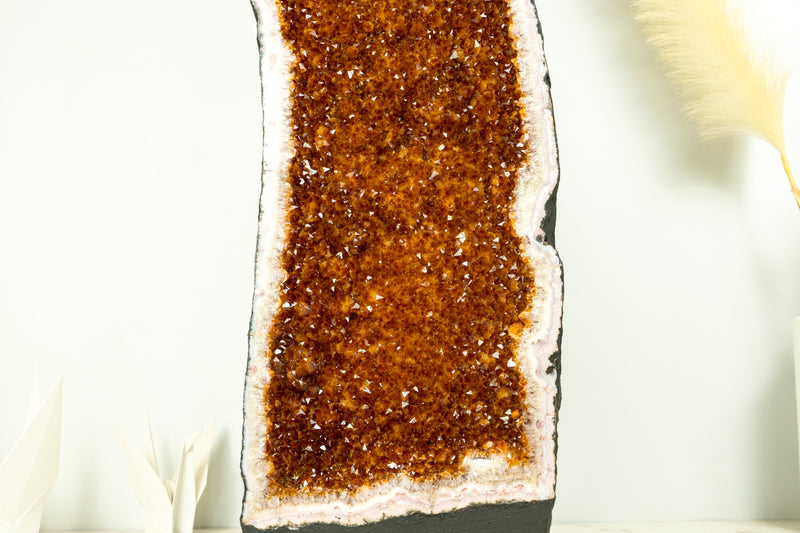 Citrin-Kathedralgeode, AAA-Qualität, tieforangefarbener Cognac-Citrin