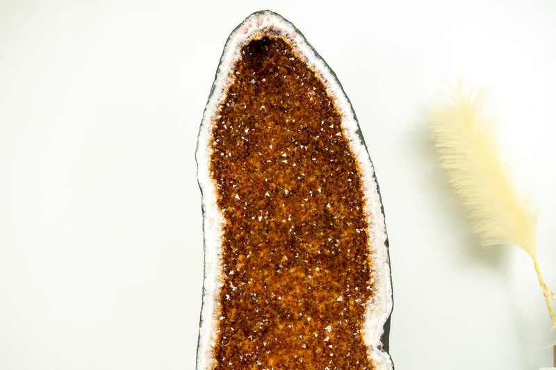Citrin-Kathedralgeode, AAA-Qualität, tieforangefarbener Cognac-Citrin