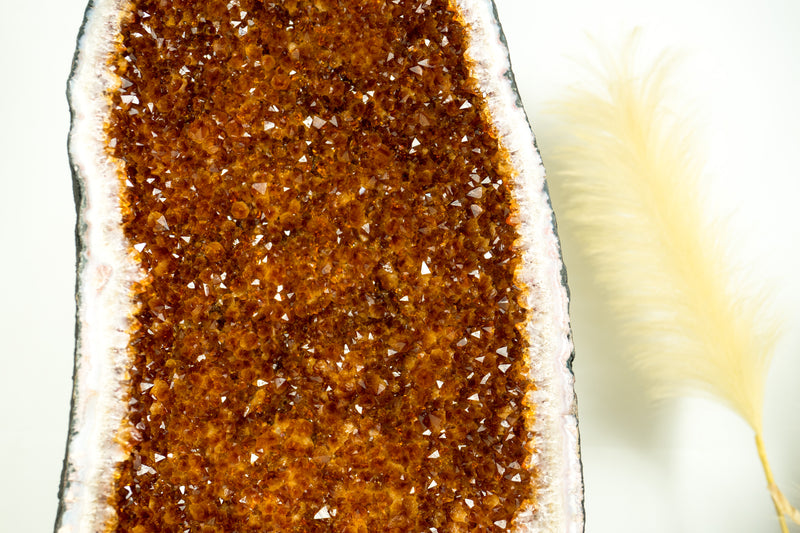 Citrin-Kathedralgeode, AAA-Qualität, tieforangefarbener Cognac-Citrin