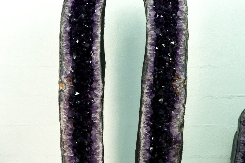 Pair of Deep Purple X-Tall Amethyst Cathedrals