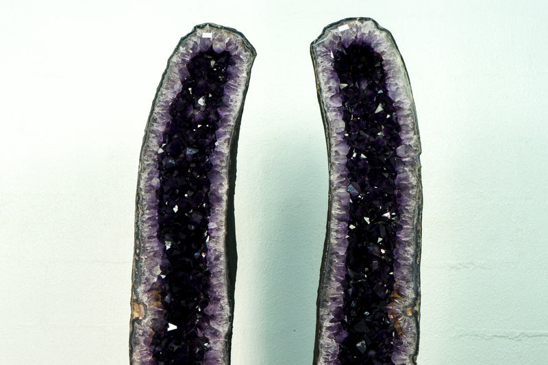 Pair of Deep Purple X-Tall Amethyst Cathedrals