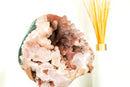 Rare Pink Amethyst Geode with Botroydal Spheres Covered in Rose Sugar Druzy