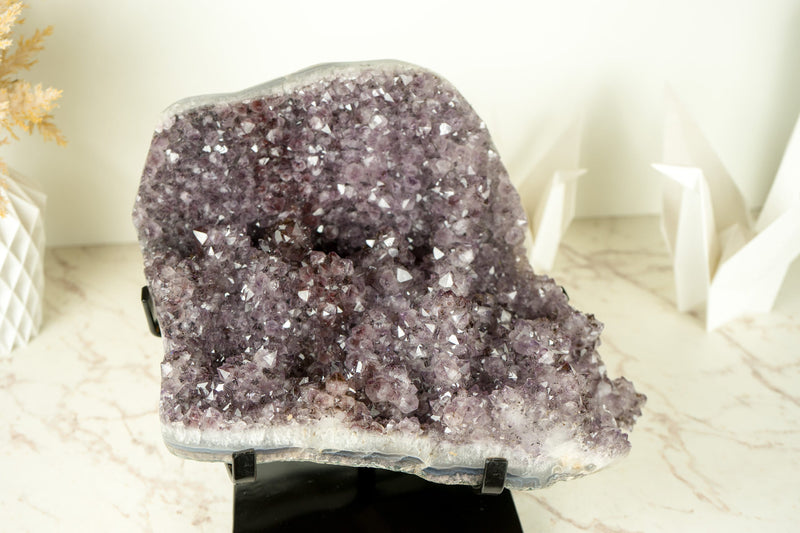 Amethyst Stalactite Cluster Specimen Included with Cacoxenite Goethite