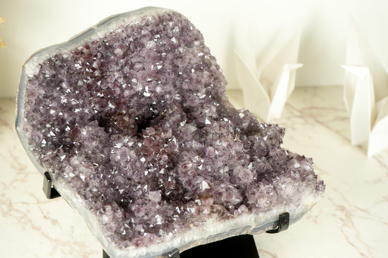 Amethyst Stalactite Cluster Specimen Included with Cacoxenite Goethite