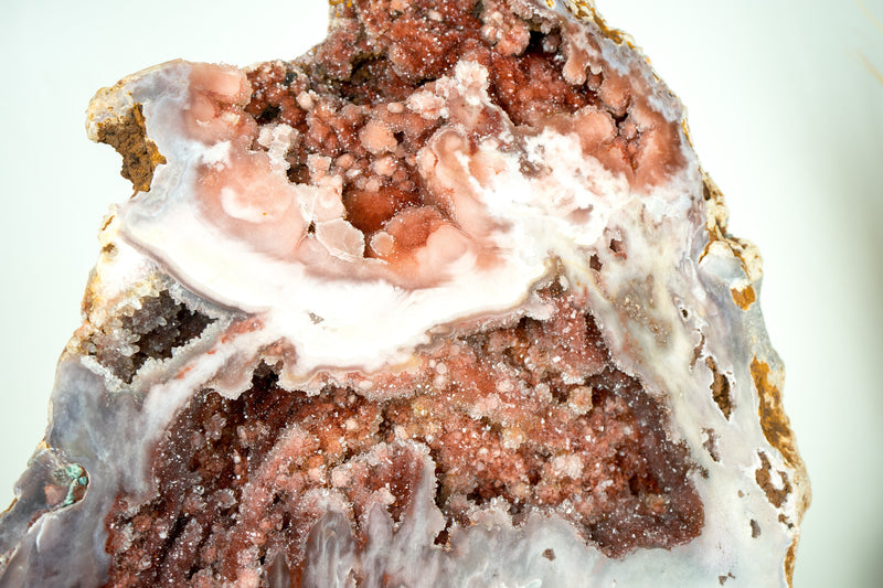 AAA-Grade Pink Amethyst Geode with Pink and Red Sugar-Druzy Stalactites - E2D Crystals & Minerals