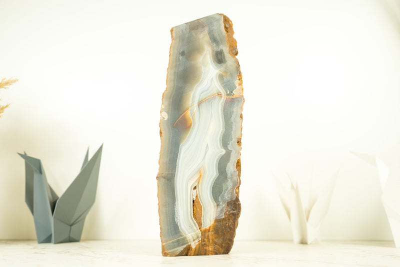 Lace Agate Geode with rare Lace Agate Colors, AKA Banded Agate