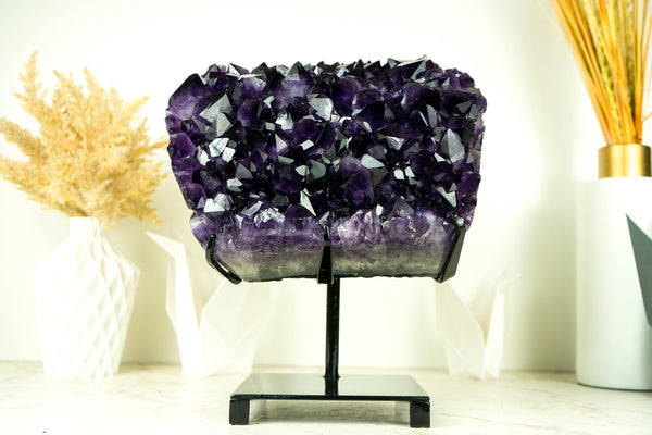 Highest-Grade AAA Amethyst Cluster with Large Grape Jelly Purple Amethyst Druzy