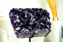 Highest-Grade AAA Amethyst Cluster with Large Grape Jelly Purple Amethyst Druzy