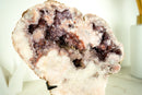Rare All-Natural Pink Amethyst Geode with Sparkly Red Amethyst Druzy