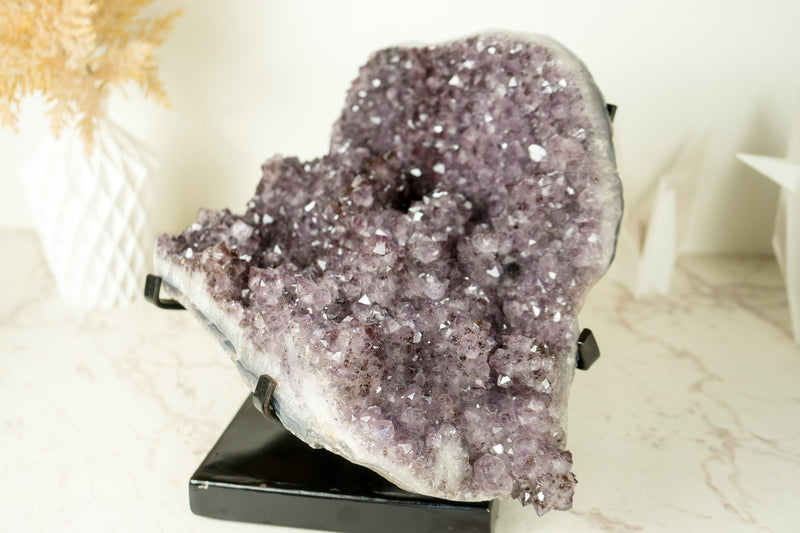 Amethyst Stalactite Cluster Specimen Included with Cacoxenite Goethite