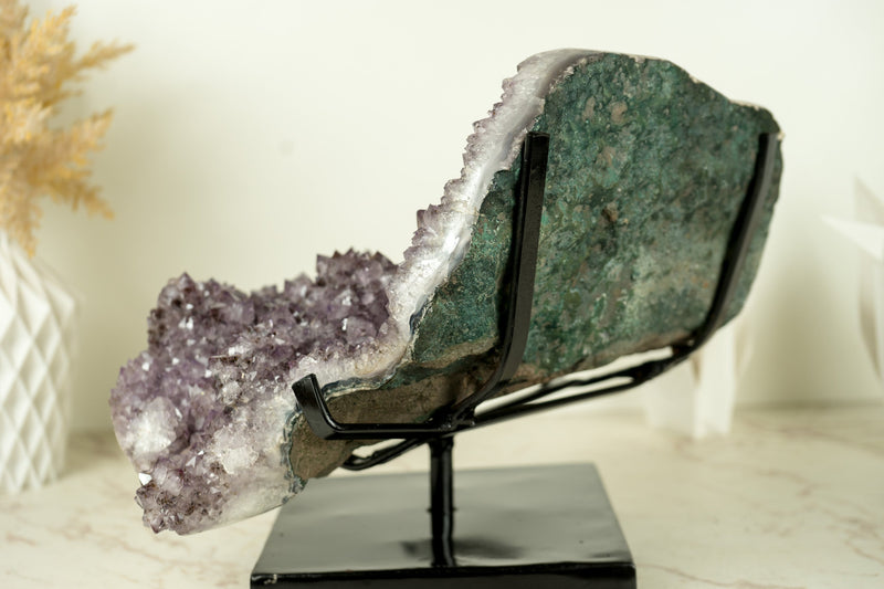 Amethyst Stalactite Cluster Specimen Included with Cacoxenite Goethite