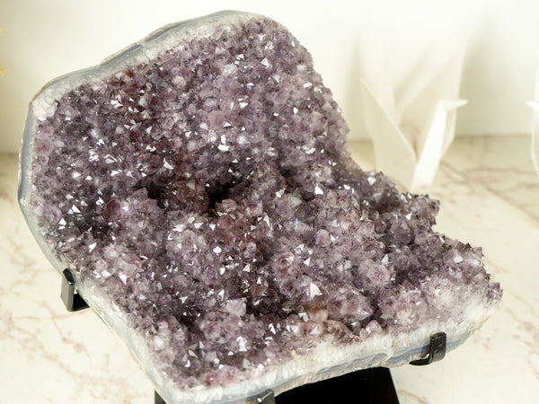 Amethyst Stalactite Cluster Specimen Included with Cacoxenite Goethite