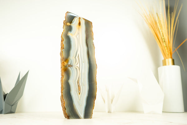 Lace Agate Geode with rare Lace Agate Colors, AKA Banded Agate