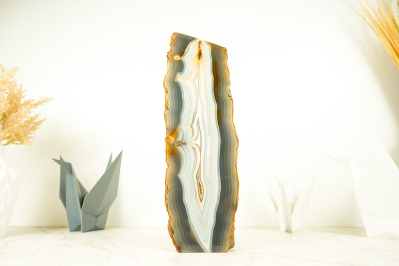 Lace Agate Geode with rare Lace Agate Colors, AKA Banded Agate