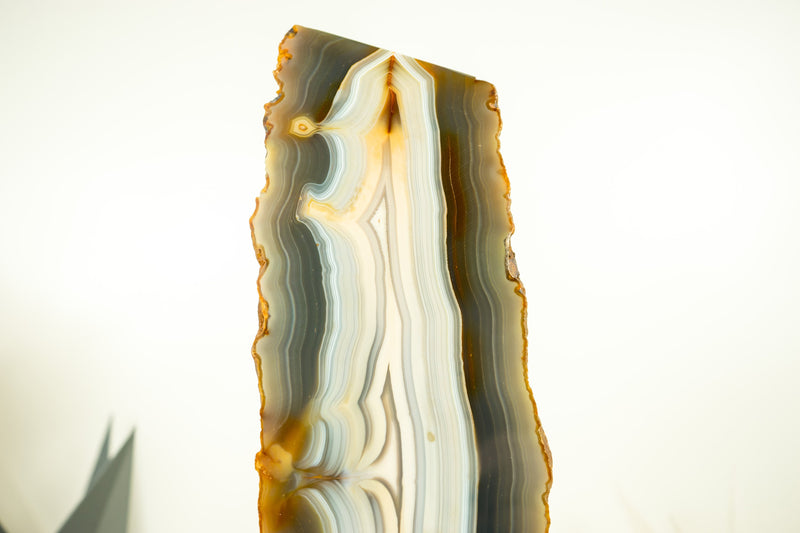 Lace Agate Geode with rare Lace Agate Colors, AKA Banded Agate