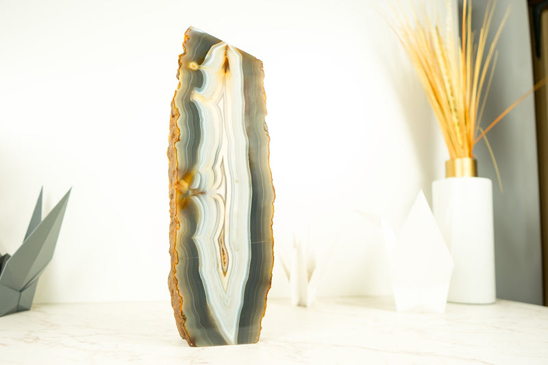 Lace Agate Geode with rare Lace Agate Colors, AKA Banded Agate