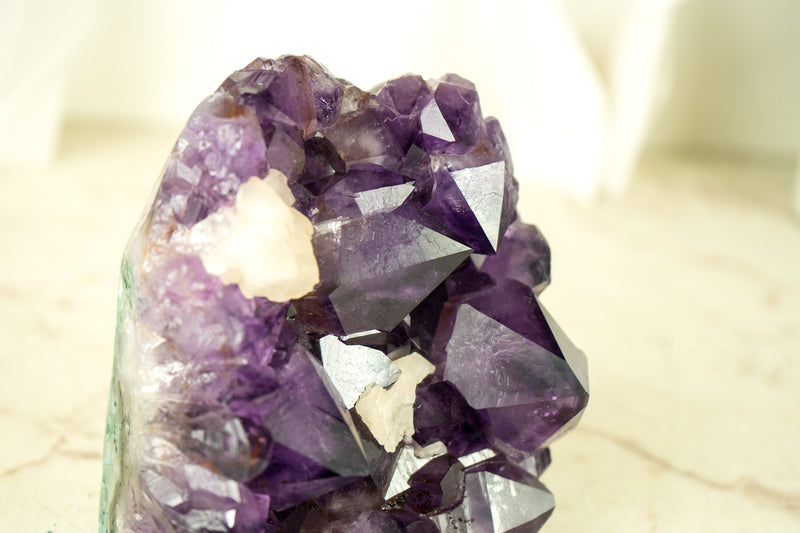 Natural Amethyst Cluster, with Large, AAA, Grape Jelly Purple Amethyst Points
