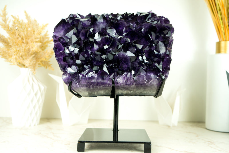 Highest-Grade AAA Amethyst Cluster with Large Grape Jelly Purple Amethyst Druzy