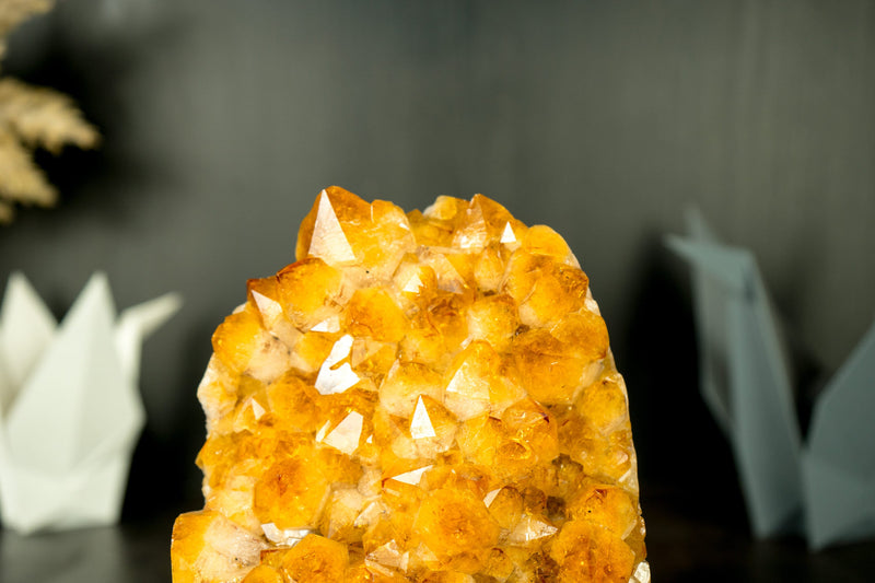 Small High-Grade Citrine Cluster with Golden Yellow Citrine Druzy