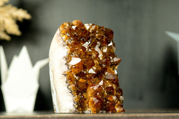 Small Natural Hgh-Grade Citrine Cluster with Sparkly Madeira Citrine Druzy - E2D Crystals & Minerals