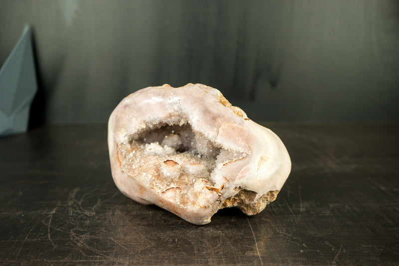 Sculptural Small Pink Amethyst Geode with Sparkly Pink Amethyst Druzy, Self Standing - 2.4 Kg - 5.4 lb