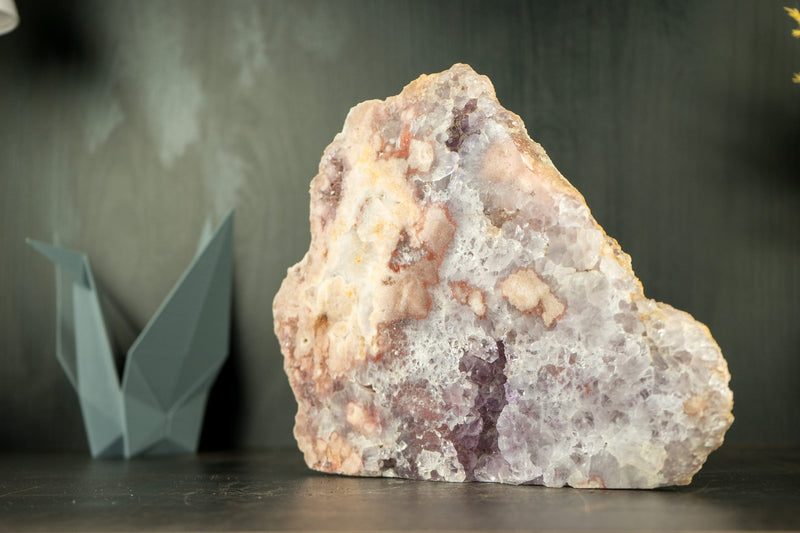 Self Standing Pink and Purple Amethyst Geode Slab, Natural, Untreated, Ethical - High Quality -