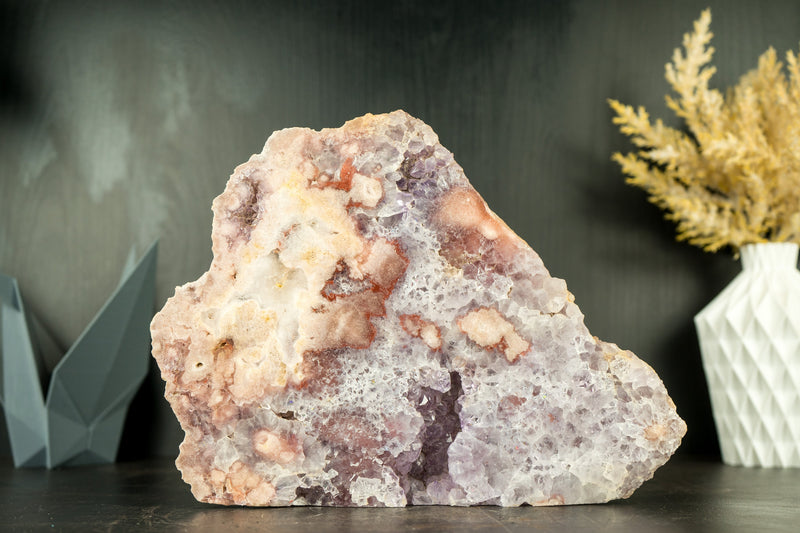 Self Standing Pink and Purple Amethyst Geode Slab, Natural, Untreated, Ethical - High Quality -