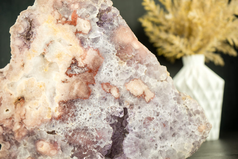 Self Standing Pink and Purple Amethyst Geode Slab, Natural, Untreated, Ethical - High Quality -