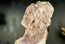 Pink Amethyst Geode Slab with Sculptural Pink Amethyst, Pink Amethyst Flowers, and Sparkly Rose Druzy on Stand - 2.7 Kg - 6.0 lb