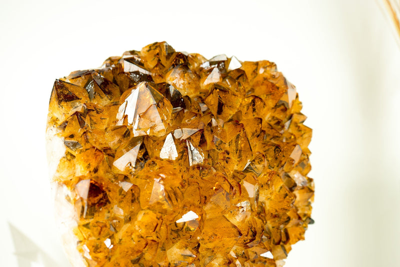 Rare Large Deep Orange Citrine Cluster with Rare Trapiche Citrine Points - AAA Large Citrine Cluster - 16.5 In, 34 lb. - E2D Crystals & Minerals