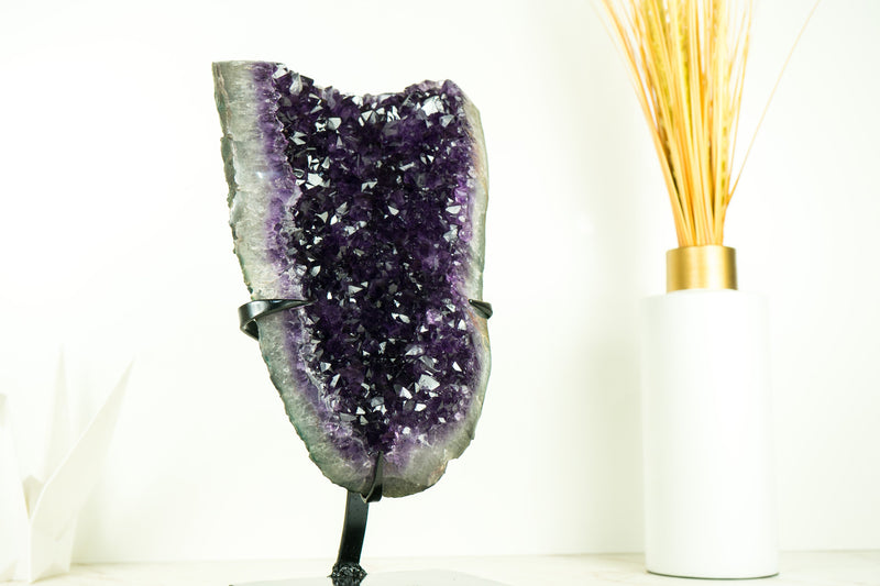 Hochwertiger Amethyst-Cluster mit AAA-Traubengelee-Amethyst-Drusen, dunkles gesättigtes Lila – 5,9 kg – 13,0 lb