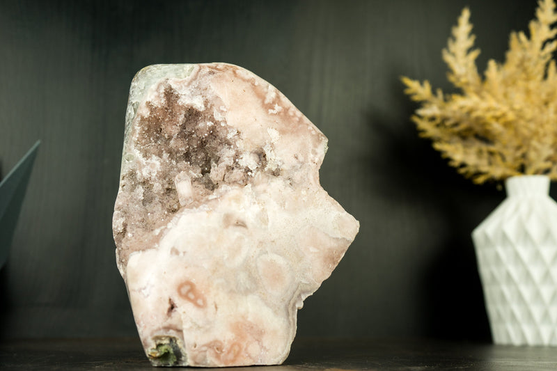 Small Pink Amethyst Geode with Natural Sparkly Pink Amethyst Druzy, Self Standing - 2.5 Kg - 5.4 lb