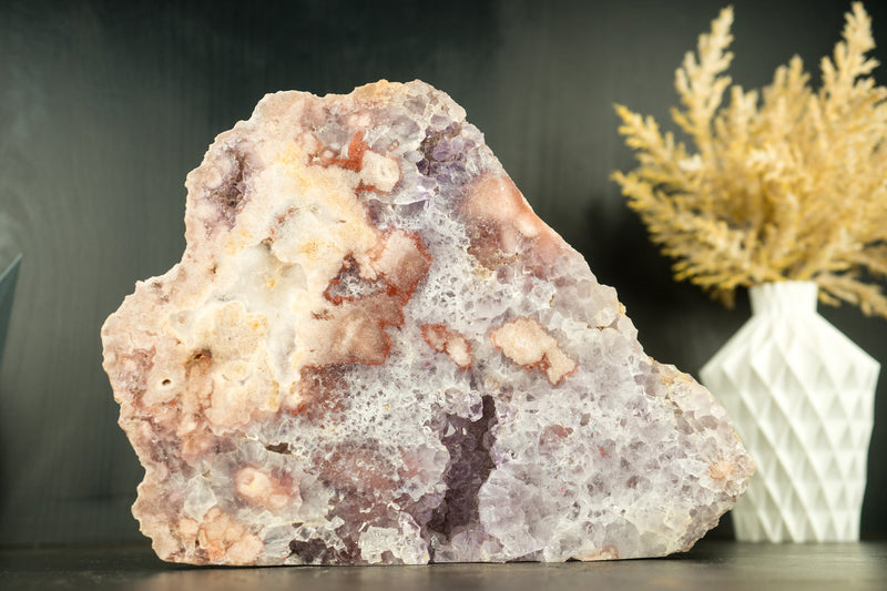 Self Standing Pink and Purple Amethyst Geode Slab, Natural, Untreated, Ethical - High Quality -