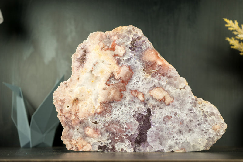 Self Standing Pink and Purple Amethyst Geode Slab, Natural, Untreated, Ethical - High Quality -