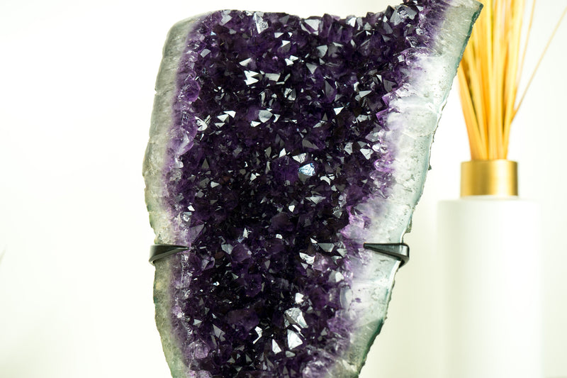 Hochwertiger Amethyst-Cluster mit AAA-Traubengelee-Amethyst-Drusen, dunkles gesättigtes Lila – 5,9 kg – 13,0 lb