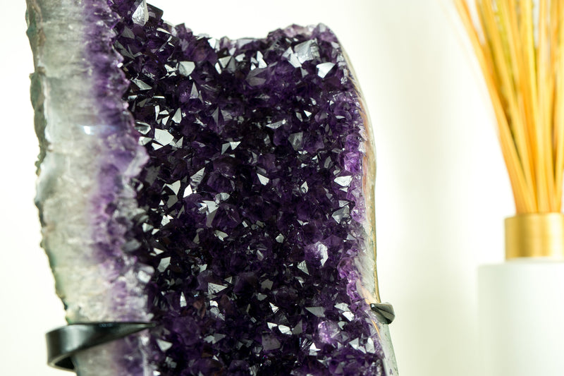 Hochwertiger Amethyst-Cluster mit AAA-Traubengelee-Amethyst-Drusen, dunkles gesättigtes Lila – 5,9 kg – 13,0 lb