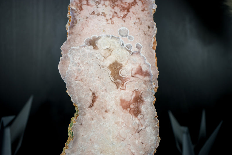 Pink Amethyst Geode Slab, Natural with Red And Rose Quartz, Dual Sided