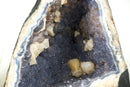 Blaue Spitzenachat-Geode mit Lavendel-Amethyst-Druse, Galaxy-Amethyst-Druse