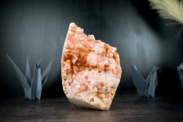 Spectacular Pink Amethyst Geode, Self-Standing with Rare Natural Rose Amethyst Druzy