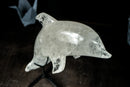 Clear Quartz Dolphin Sculpture, Hand Carved in Natural Clear Quartz