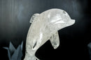 Clear Quartz Dolphin Sculpture, Hand Carved in Natural Clear Quartz