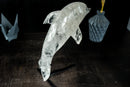 Clear Quartz Dolphin Sculpture, Hand Carved in Natural Clear Quartz