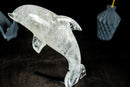 Clear Quartz Dolphin Sculpture, Hand Carved in Natural Clear Quartz