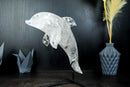 Clear Quartz Dolphin Sculpture, Hand Carved in Natural Clear Quartz