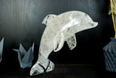 Clear Quartz Dolphin Sculpture, Hand Carved in Natural Clear Quartz